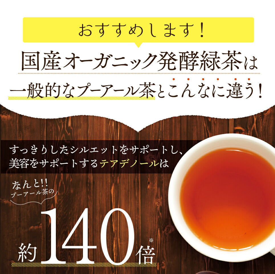 【3袋＋1袋プレゼント】国産 オーガニック 発酵緑茶【2g×20包】