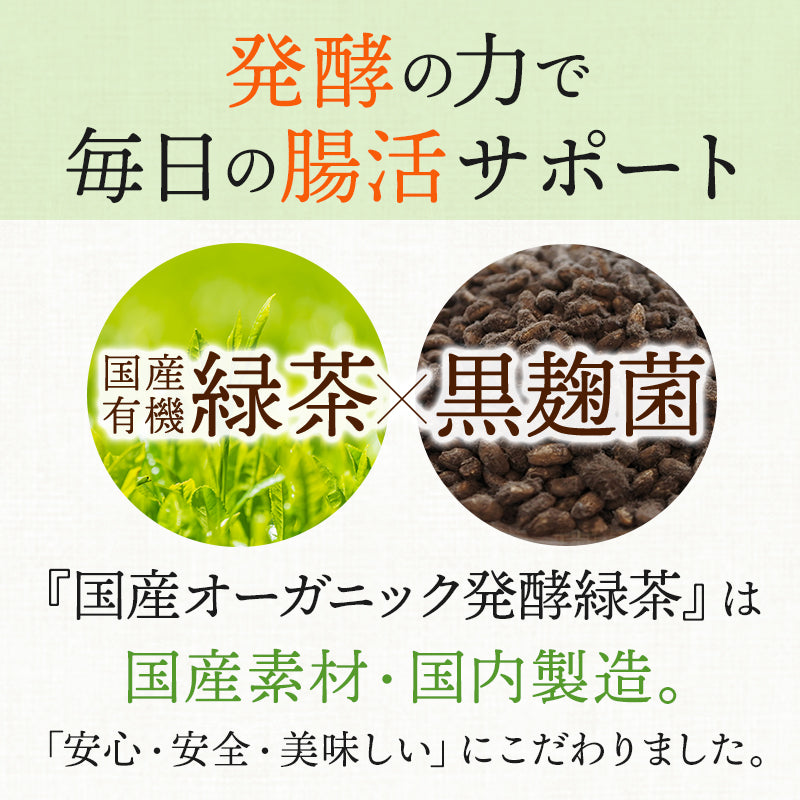【まとめ買いで10％OFF】国産 オーガニック 発酵緑茶【2g×30包 3袋セット】
