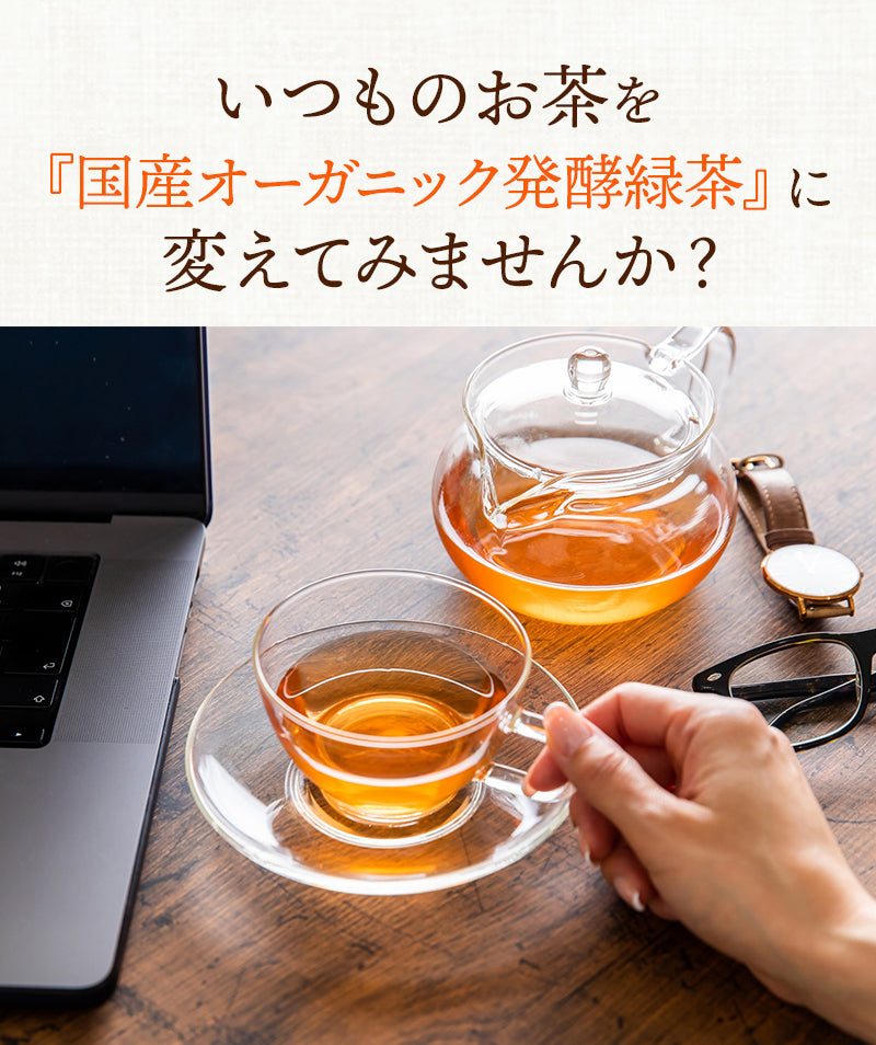 【まとめ買いで10％OFF】国産 オーガニック 発酵緑茶【2g×30包 3袋セット】